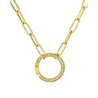 Paperclip Chain with Diamond Charm Carrier