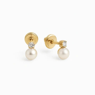 3MM Pearl Drop Kids Earrings