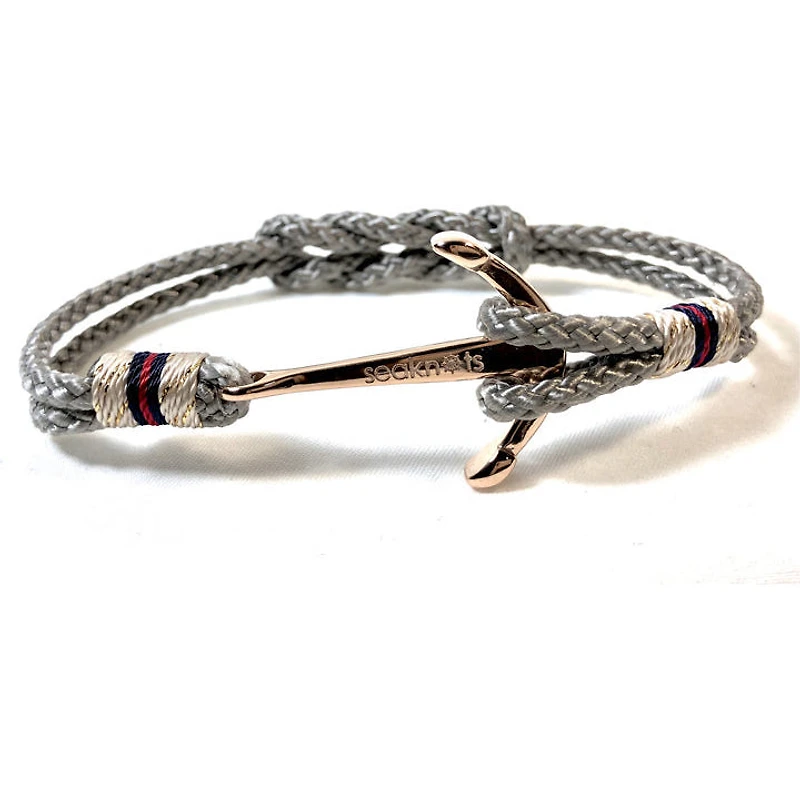 Anchor Double Cord Steel Bracelet