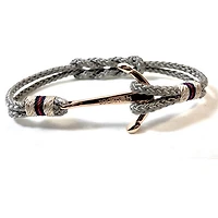 Anchor Double Cord Steel Bracelet