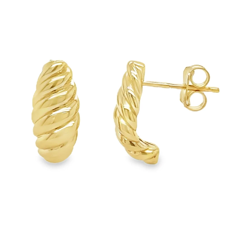 Croissant J Huggie Earrings