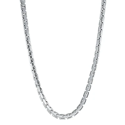 Steel 6MM Cuboid Link Necklace