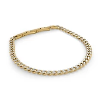 Brushed Diamodn Cut 5.5MM Curb Steel Bracelet