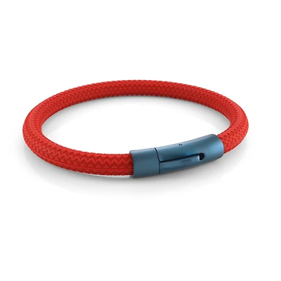Red Tire Blue Matte Steel Bracelet