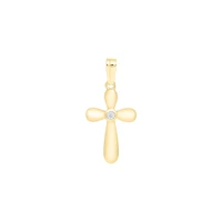 14MM White Topaz Bubble Cross Kids Necklace