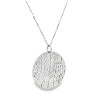 Textured Circle Pendant Necklace