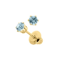 Birthstone Gemstone Kids Stud Earrings - March