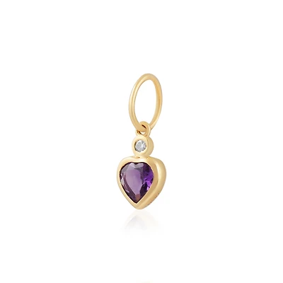 Amethyst and Diamond Heart Pendant