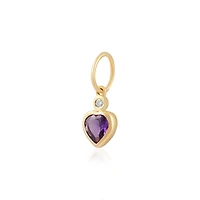 Amethyst and Diamond Heart Pendant