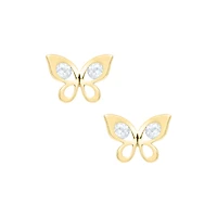 Butterfly with Zirconias Kids Stud Earrings