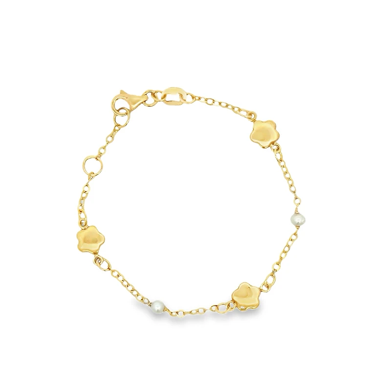 Flowers and Pearls Baby Bracelet