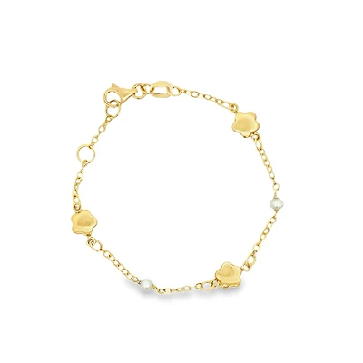 Flowers and Pearls Baby Bracelet