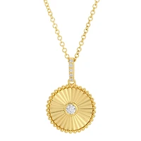 Flutted Disk Diamonds Necklace
