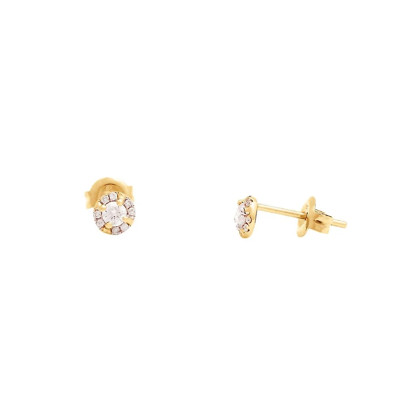 .25ct Diamond Stud Halo Earrings