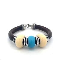 Turquoise and White Stones Bracelet