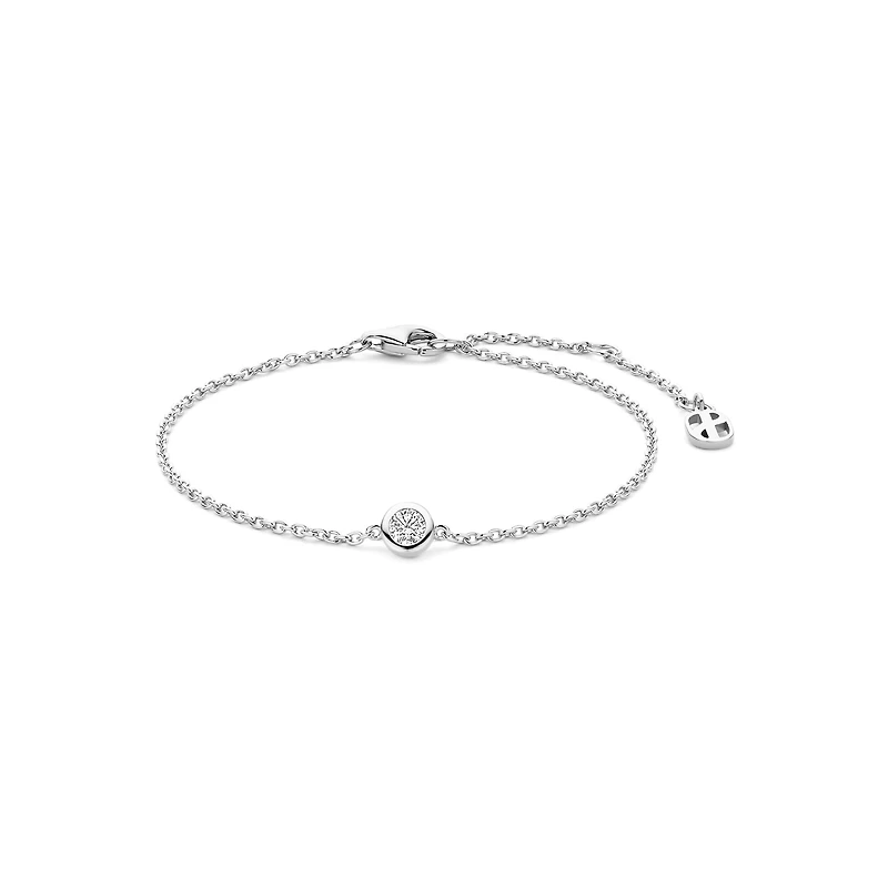 with Rhodium Plating and Clear Zirconias Bracelet