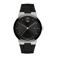 Bold Black with Rose Accents 42MM Watch