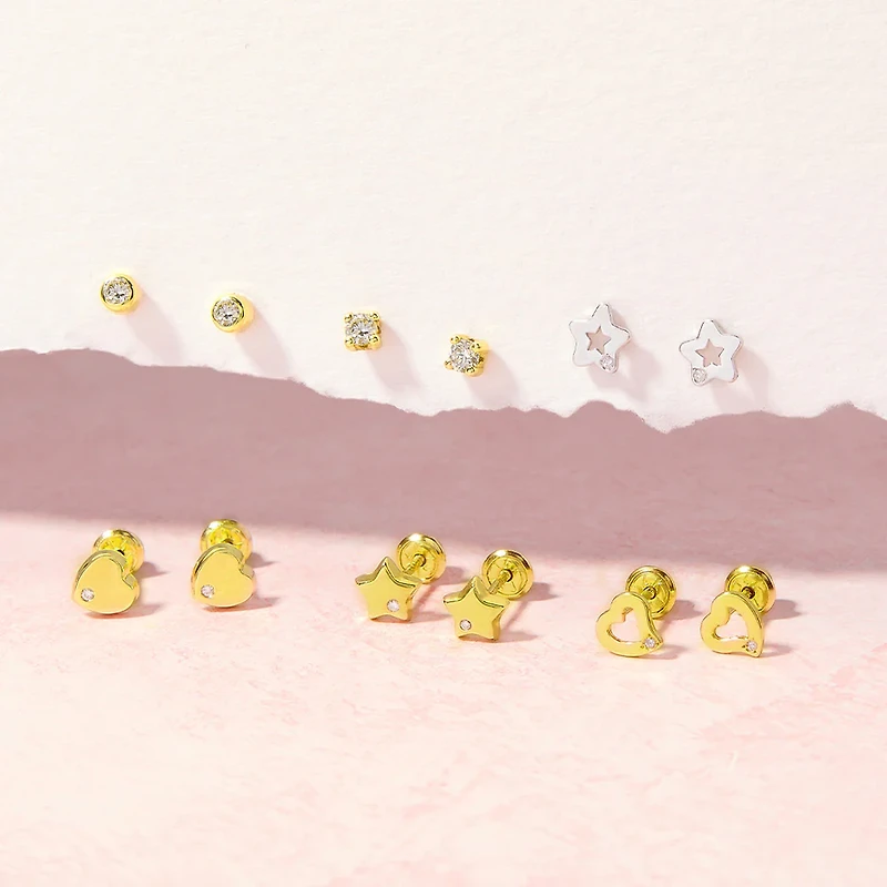 2.5MM Bezel Set Diamond Kids Earrings