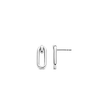 Silver Paper Clip Link Earrings