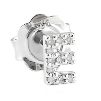 Diamond Initial Silver Stud Earrings