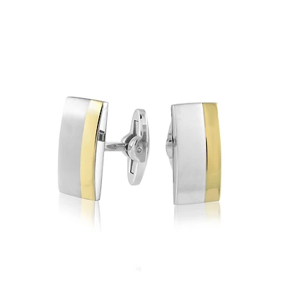 Steel and Gold IP Brushed/Polished Cufflinks