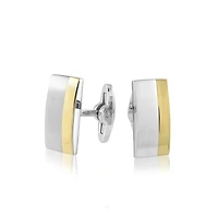Steel and Gold IP Brushed/Polished Cufflinks