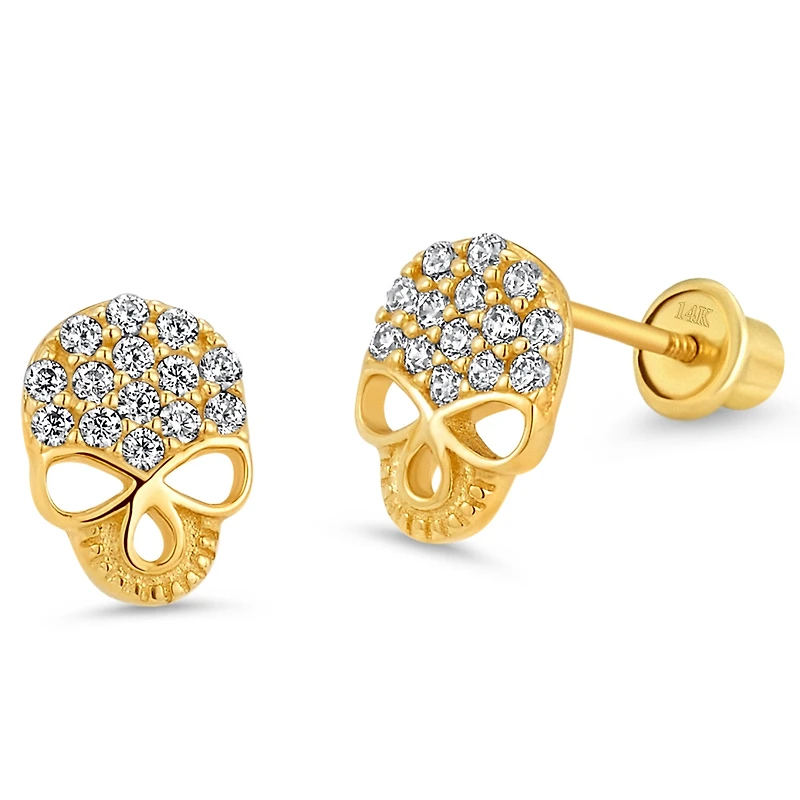 Sparkling Skull Stud Earrings