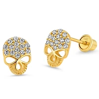 Sparkling Skull Stud Earrings