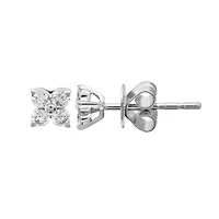 4MM Flower Diamond Stud Earrings