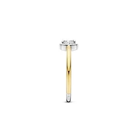 Cushion Halo Two Tone Ring