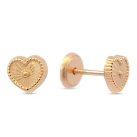 Heart Flutted Kids Stud Earrings