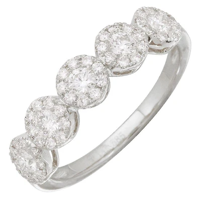 Pave Circles .58ct Diamond White Gold Ring