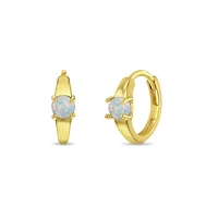 Kids Opal Huggie Earrings