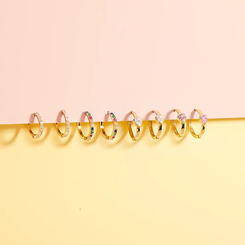 Clear Heart Kids Hoop Earrings