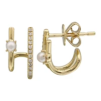 Pearl and Diamonds Double Earrings