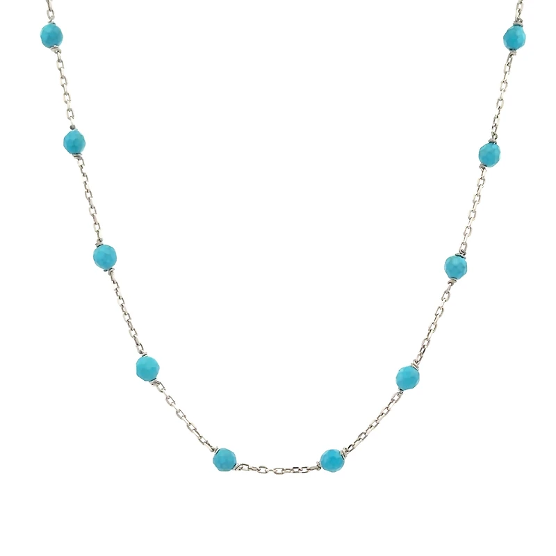 Turquoise Stations Silver Chain