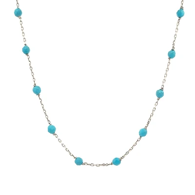 Turquoise Stations Silver Chain
