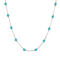 Turquoise Stations Silver Chain