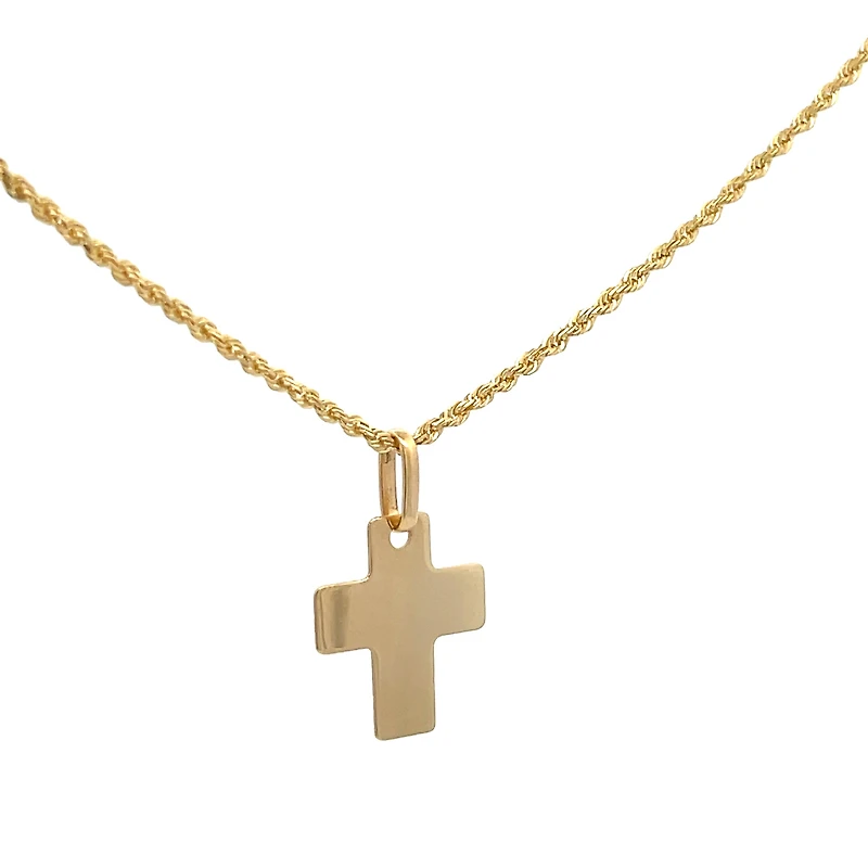 16.5MM Flat Gold Cross Pendant