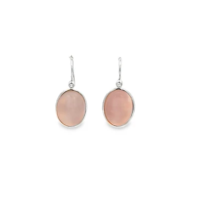 Oval Pink Quartz Earrings