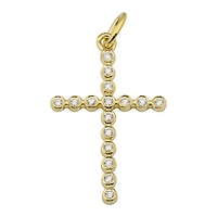 Diamond Cross Bezeled Pendant 20MM