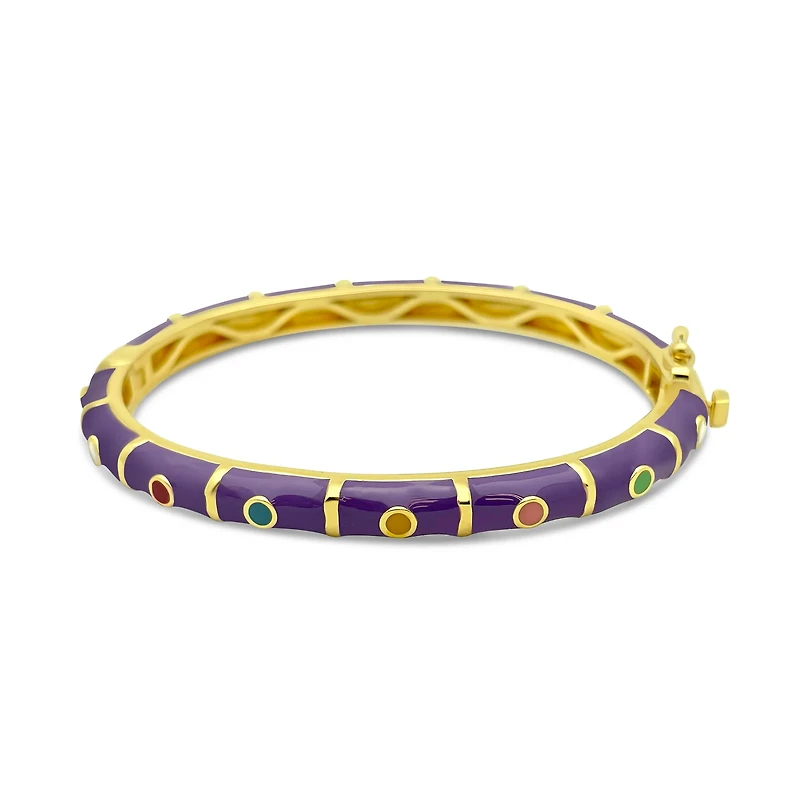 Purple and Multicolor Dots Kids Bangle Bracelet