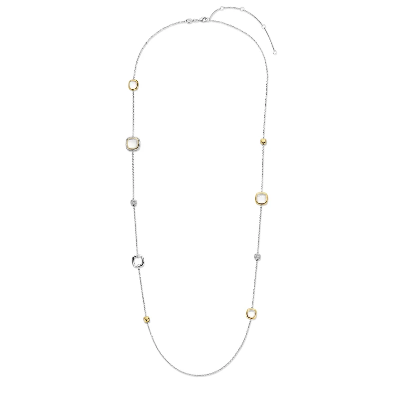 Pave Cushion Long Necklace