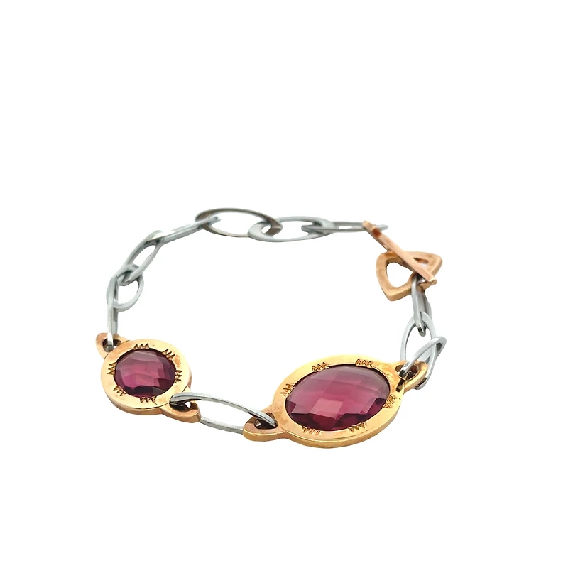 Oval Pink Quartz Bracelet