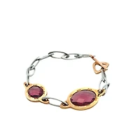 Oval Pink Quartz Bracelet