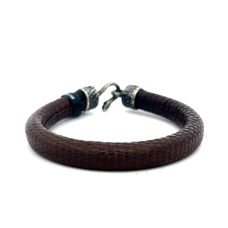 Brown Snake Leather Bracelet