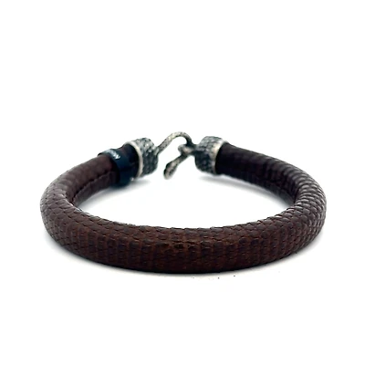 Brown Snake Leather Bracelet