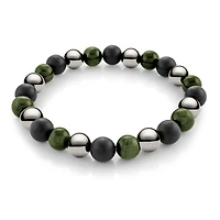 Green Tiger Eye Hematite Onyx Bead Bracelet