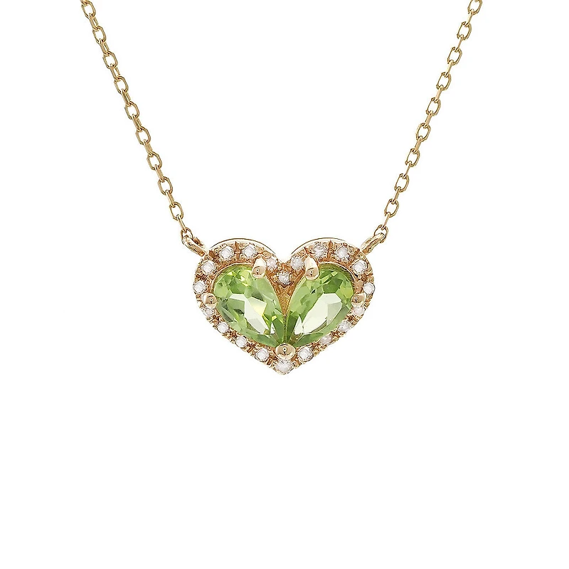 Pear Cut Heart Illusion Necklace