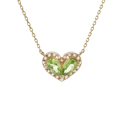 Pear Cut Heart Illusion Necklace